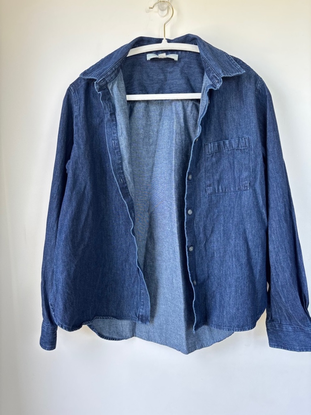 LOFT Indigo Denim Button-Up Shirt Jacket